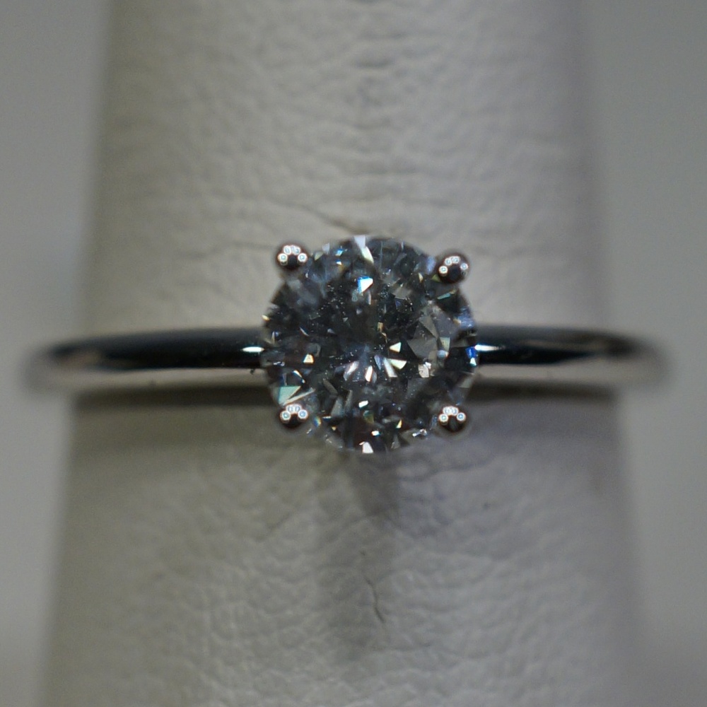 14KW Solitaire Genuine Diamond Engagement Ring
